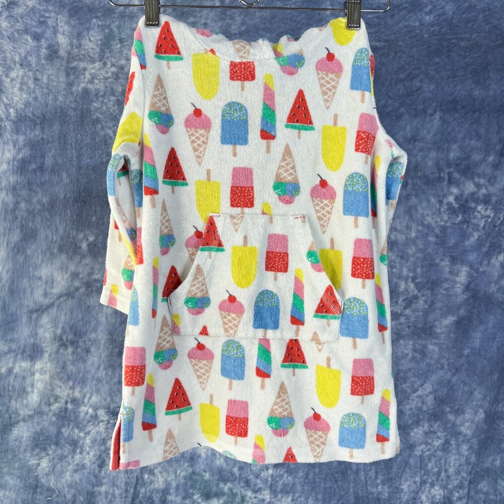 Mini Boden Ice Cream Swim Cover Up w/ Hood Sz 5-6
